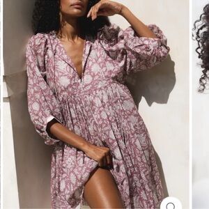 Daughters of India Kira Mini Dress in Musk Pink Size Medium